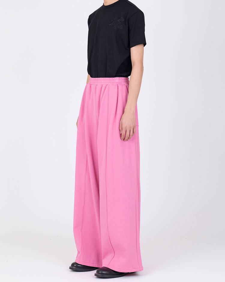 JERSEY WIDE TROUSERS -PINK-