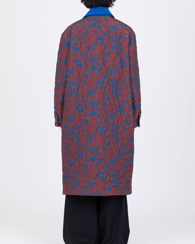FLOWER PATTERN QUILED COAT -FLOWER-