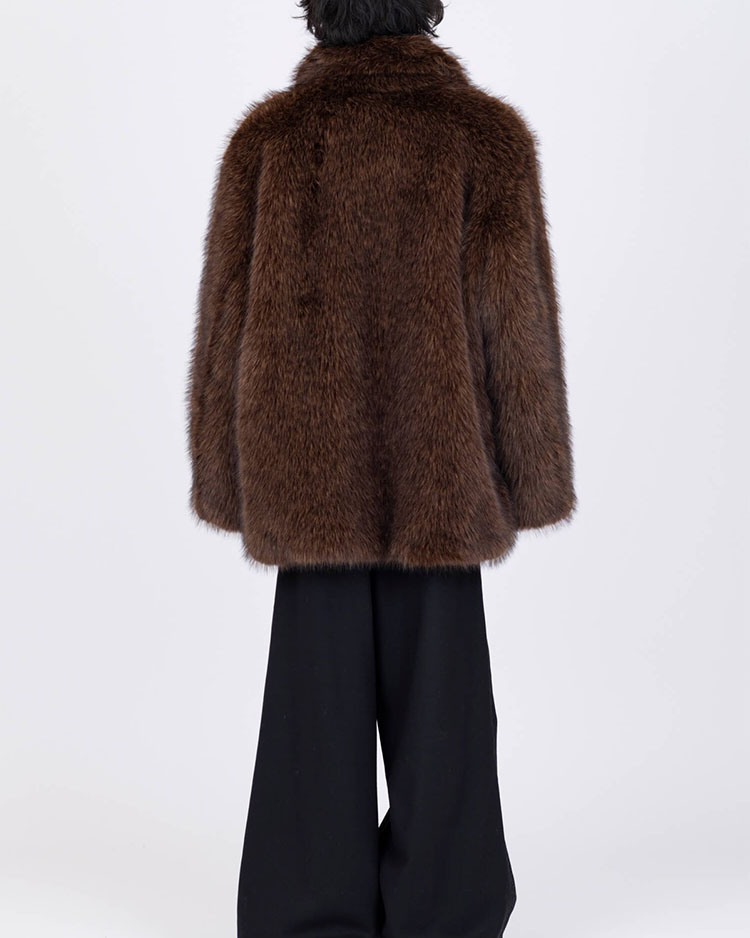 VOLUME FUR JKT -BROWN-