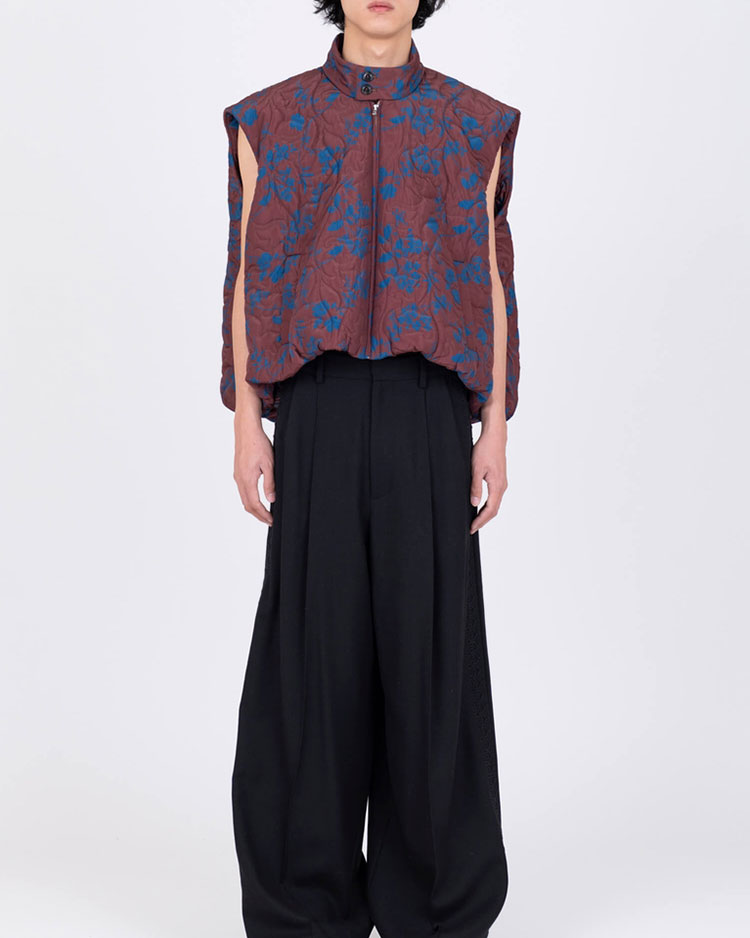 FLOWER PATTERN QUILED GILET -FLOWER-