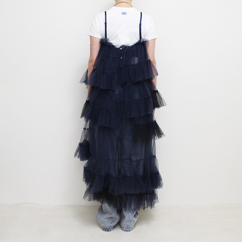 TRIERED DRESS -NAVY-