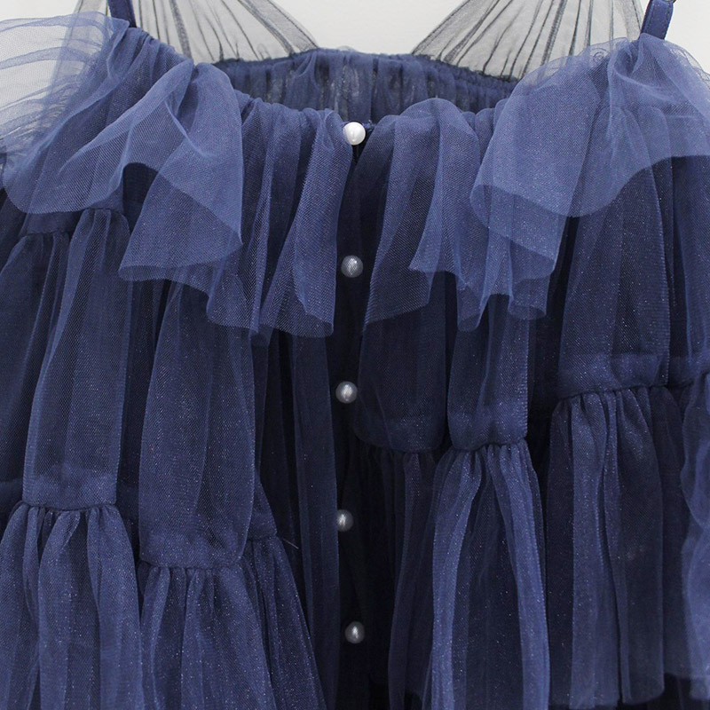 TRIERED DRESS -NAVY-