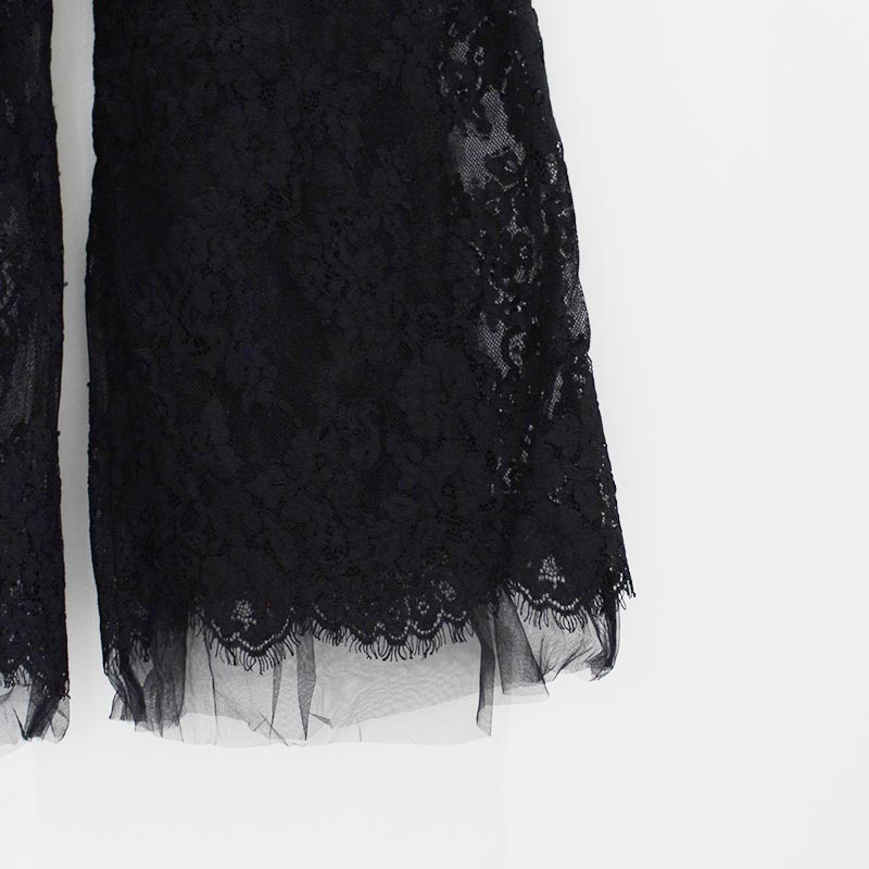 TULLE LAYERED LACE PT -BLACK-