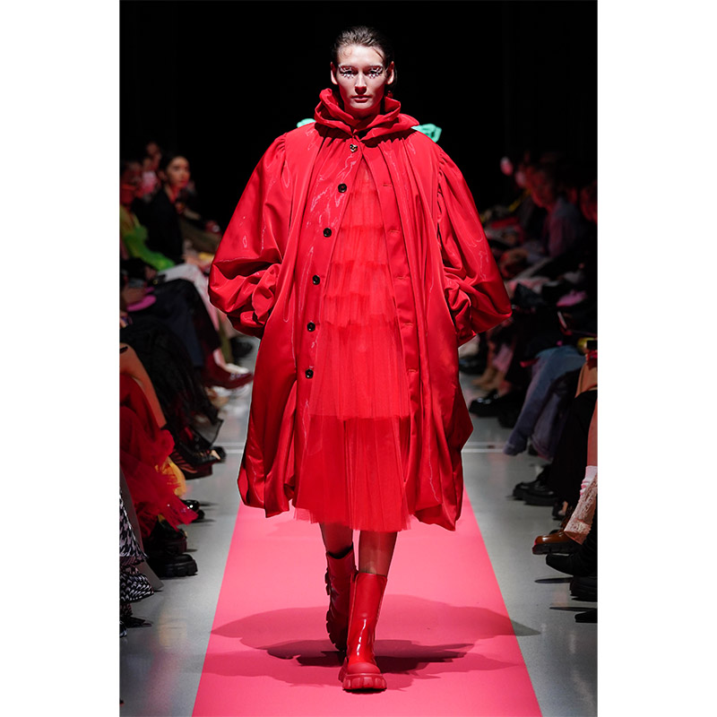 PUFF SLEEVE COAT -RED- | IN ONLINE STORE