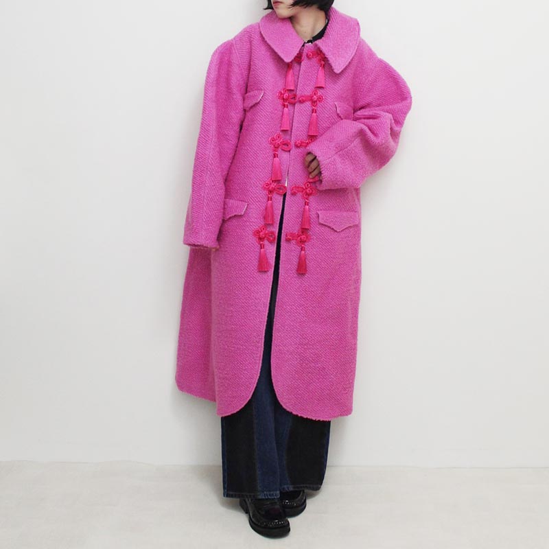 CURVE SLEEVE COAT -PINK-