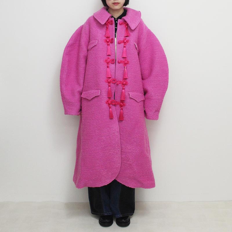 CURVE SLEEVE COAT -PINK-