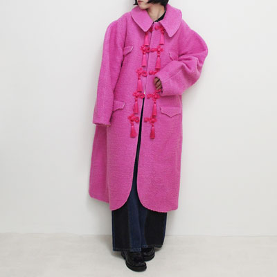 CURVE SLEEVE COAT -PINK-