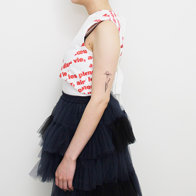 OPEN BACK TOP -WHITE/RED-