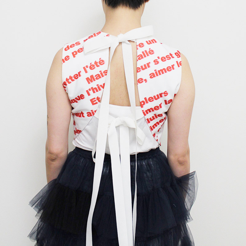 OPEN BACK TOP -WHITE/RED-